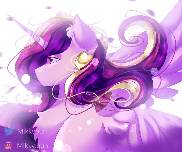 Size: 3000x2500 | Tagged: safe, artist:mikkybun, derpibooru import, princess cadance, pony, image, jpeg, profile, solo