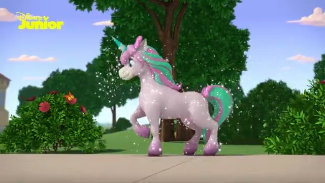 Size: 640x360 | Tagged: safe, pony, disney junior, dyed mane, dyed tail, fake horn, image, jpeg, penelope (disney), solo, sparkling