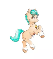 Size: 3786x4249 | Tagged: safe, artist:lightisanasshole, derpibooru import, hitch trailblazer, earth pony, pony, absurd resolution, butt, chest fluff, coat markings, full body, g5, hitchbutt, image, jpeg, looking at you, looking back, looking back at you, male, ok hand sign, plot, signature, simple background, smiling, smiling at you, socks (coat marking), solo, stallion, traditional art, unshorn fetlocks, watercolor painting, white background, wingding eyes
