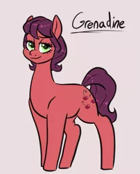 Size: 621x768 | Tagged: safe, artist:smirk, derpibooru import, oc, oc:grenadine, unofficial characters only, earth pony, earth pony oc, full body, image, looking at you, png, raised eyebrow, solo
