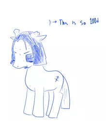 Size: 1050x1200 | Tagged: safe, artist:nyar, derpibooru import, ponified, pony, artifact, broken horn, equius zahhak, homestuck, horn, horns, image, jpeg, male, monochrome, ms paint adventures, simple background, solo, stallion, white background