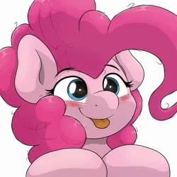 Size: 2160x2160 | Tagged: safe, artist:ljdamz1119, derpibooru import, pinkie pie, earth pony, pony, :p, blushing, image, png, ponk, simple background, solo, tongue out, transparent background