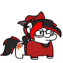Size: 720x720 | Tagged: safe, artist:fluttershank, derpibooru import, oc, oc:tiorafa, earth pony, pony, pony town, clothes, ear piercing, earring, glasses, hat, image, jewelry, piercing, png, squatpony, sweater