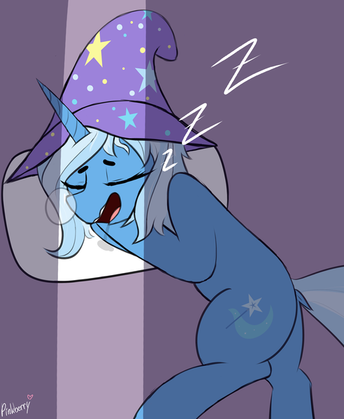 Size: 2252x2747 | Tagged: safe, artist:pinkberry, derpibooru import, trixie, colored sketch, image, onomatopoeia, png, sleeping, snot bubble, sound effects, zzz