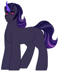 Size: 942x1150 | Tagged: safe, artist:purplegrim40, derpibooru import, oc, unofficial characters only, pony, unicorn, horn, image, male, offspring, parent:king sombra, parent:twilight sparkle, parents:twibra, png, red eyes, simple background, solo, stallion, transparent background, unicorn oc
