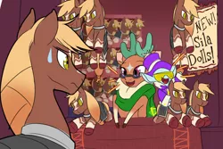 Size: 1800x1200 | Tagged: safe, artist:redahfuhrerking, derpibooru import, cap (tfh), cashmere (tfh), oc, oc:sila, deer, horse, reindeer, them's fightin' herds, community related, doll, image, png, toy