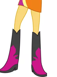 Size: 828x1114 | Tagged: safe, artist:teentitansfan201, derpibooru import, sunset shimmer, equestria girls, boots, clothes, high heel boots, image, jpeg, legs, pictures of legs, shoes, simple background, skirt, solo, white background