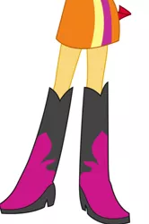 Size: 828x1244 | Tagged: safe, artist:teentitansfan201, derpibooru import, sunset shimmer, equestria girls, boots, clothes, high heel boots, image, jpeg, legs, pictures of legs, shoes, simple background, skirt, solo, white background