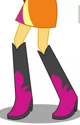 Size: 828x1297 | Tagged: safe, artist:teentitansfan201, derpibooru import, sunset shimmer, equestria girls, boots, clothes, high heel boots, image, jpeg, legs, pictures of legs, shoes, simple background, skirt, solo, white background