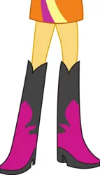 Size: 828x1444 | Tagged: safe, artist:teentitansfan201, derpibooru import, sunset shimmer, equestria girls, boots, clothes, high heel boots, image, jpeg, legs, pictures of legs, shoes, simple background, skirt, solo, white background