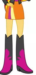 Size: 779x1601 | Tagged: safe, artist:teentitansfan201, derpibooru import, sunset shimmer, equestria girls, boots, clothes, high heel boots, image, jacket, jpeg, legs, pictures of legs, shirt, shoes, simple background, skirt, solo, white background