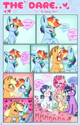 Size: 2563x3992 | Tagged: safe, artist:galaxy swirl, derpibooru import, applejack, fluttershy, pinkie pie, rainbow dash, rarity, twilight sparkle, twilight sparkle (alicorn), alicorn, earth pony, pegasus, pony, unicorn, appledash, female, image, jpeg, lesbian, mane six, shipping