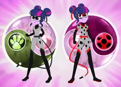 Size: 2084x1500 | Tagged: safe, artist:machakar52, derpibooru import, sci-twi, twilight sparkle, equestria girls, alternate hairstyle, animal costume, barely eqg related, clothes, costume, crossover, image, marinette dupain-cheng, mask, miraculous ladybug, multibug, multicat, multimouse, png, shoes, tail