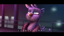 Size: 1773x1007 | Tagged: safe, artist:to_fat_to_fly, derpibooru import, gallus, pony, art pack:fun size 3, blade runner 2049, bored, clothes, gallus has a tiny dick, image, implied small penis, png