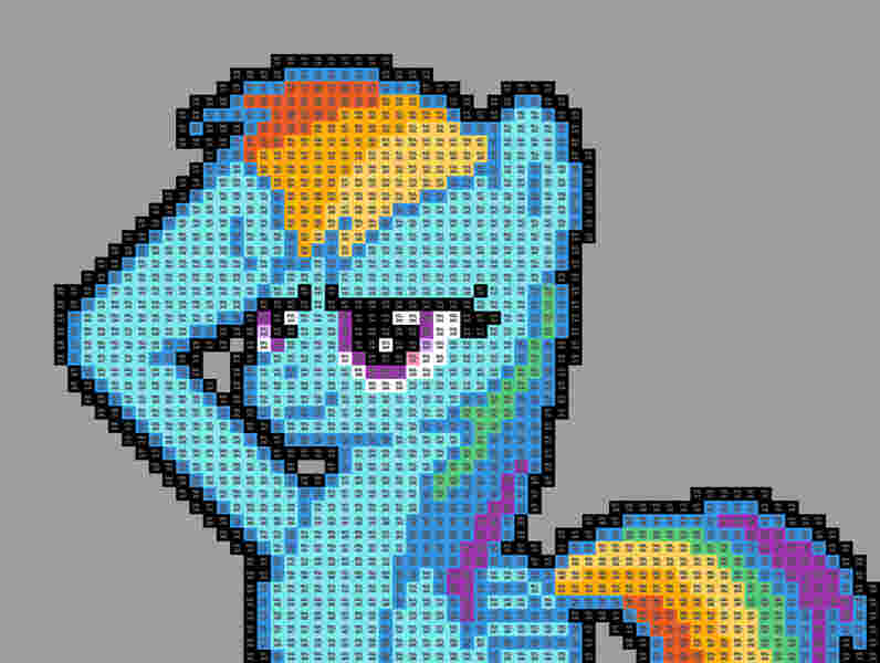 Size: 8320x6272 | Tagged: safe, rainbow dash, pegasus, pony, /r/place, female, image, jpeg, mare, numbers, pixel art, reddit, salute, solo