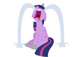 Size: 4000x3000 | Tagged: safe, artist:vvolllovv, derpibooru import, edit, editor:wardex101, vector edit, twilight sparkle, twilight sparkle (alicorn), alicorn, pony, the point of no return, crying, crylight sparkle, female, high res, image, nose in the air, ocular gushers, open mouth, png, simple background, sitting, solo, transparent background, uvula, vector, volumetric mouth