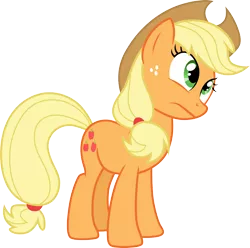 Size: 3026x3000 | Tagged: safe, artist:cloudyglow, artist:yanoda, derpibooru import, applejack, earth pony, pony, the cutie pox, .ai available, cowboy hat, female, freckles, hat, head tilt, high res, image, mare, png, simple background, solo, stetson, transparent background, vector