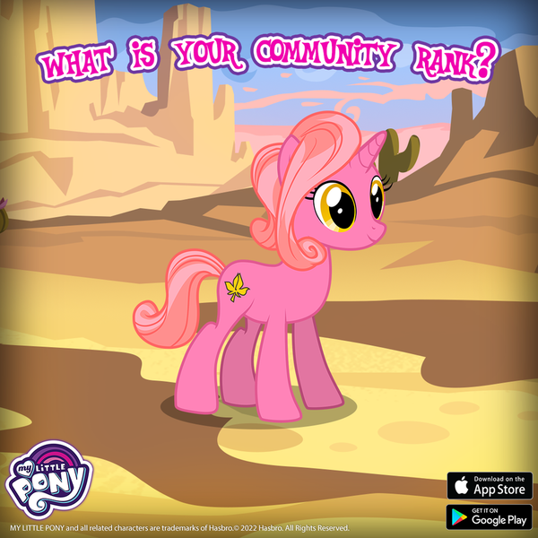 Size: 843x843 | Tagged: safe, derpibooru import, pony, unicorn, female, gameloft, image, mare, my little pony logo, png, standing, text