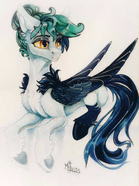 Size: 1728x2304 | Tagged: safe, artist:mithriss, derpibooru import, oc, unofficial characters only, pegasus, pony, image, jpeg, solo