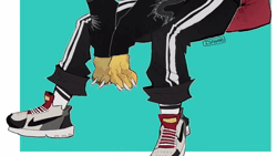 Size: 1280x720 | Tagged: safe, artist:catatau_6, derpibooru import, draconequus, dragon, animated, clothes, conbons, dripcord, image, male, music, nike, nike (brand), pants, rap, rap music, sharp nails, shirt, shoes, signature, simple background, snaggletooth, sound, video, voice, voice acting, webm