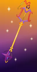 Size: 649x1237 | Tagged: safe, artist:aniamalman, derpibooru import, moondancer, crossover, disney, hourglass, image, key, keyblade, kingdom hearts, png, stars, sword, weapon