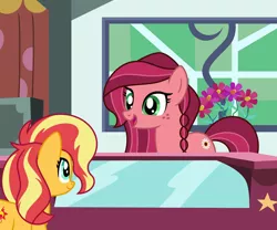 Size: 1024x853 | Tagged: safe, artist:emeraldblast63, artist:limedazzle, derpibooru import, gloriosa daisy, sunset shimmer, ponified, earth pony, pony, unicorn, comic:the tale of two sunsets, duo, equestria girls ponified, female, image, jpeg, mare, story included