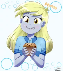 Size: 2408x2720 | Tagged: safe, artist:the-butch-x, derpibooru import, derpy hooves, equestria girls, clothes, cute, derpabetes, female, food, image, muffin, png, shirt, solo