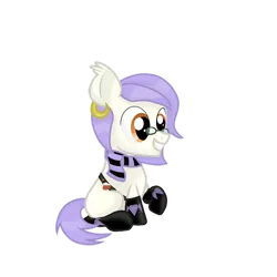 Size: 1280x1280 | Tagged: safe, artist:candy meow, derpibooru import, oc, oc:mockery, unofficial characters only, earth pony, pony, clothes, colt, digital art, ear fluff, ear piercing, earring, earth pony oc, foal, glasses, grin, image, jewelry, lifting leg, male, mane, piercing, png, potion, scarf, simple background, sitting, smiling, socks, solo, tail, transparent background