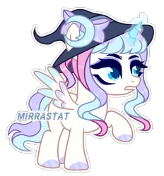 Size: 1710x1841 | Tagged: safe, artist:mirrastat, derpibooru import, oc, unofficial characters only, alicorn, pegasus, pony, alicorn oc, base used, eyelashes, female, hat, hoof polish, horn, image, mare, pegasus oc, png, raised hoof, simple background, solo, transparent background, wings, witch hat