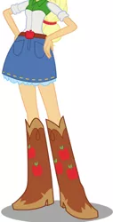 Size: 807x1589 | Tagged: safe, artist:teentitansfan201, derpibooru import, applejack, equestria girls, belt, boots, clothes, cowboy boots, high heel boots, image, jpeg, legs, pictures of legs, shirt, shoes, simple background, skirt, solo, transparent background
