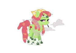 Size: 773x542 | Tagged: safe, artist:idkhesoff, artist:selenaede, derpibooru import, tree hugger, earth pony, pony, 420, base used, blunt, clothes, drugs, female, headband, image, mare, marijuana, png, simple background, smoke, smoking, socks, solo, transparent background