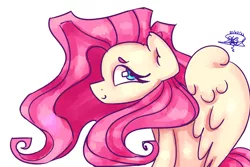 Size: 3600x2400 | Tagged: safe, artist:mannybcadavera, derpibooru import, fluttershy, pegasus, pony, cute, flowing mane, image, png, profile, shyabetes, simple background, smiling, solo, white background