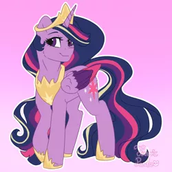 Size: 1500x1500 | Tagged: safe, artist:fanaticpanda, derpibooru import, princess twilight 2.0, twilight sparkle, twilight sparkle (alicorn), alicorn, the last problem, armor, colored wings, crown, hoof shoes, image, jewelry, older, older twilight, peytral, png, rainbow power, redesign, regalia, solo, wings