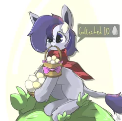 Size: 1500x1486 | Tagged: safe, artist:grithcourage, derpibooru import, oc, donkey, pony town, clothes, ear fluff, easter egg, egg, female, image, png, scarf, simple background, simple shading, solo, solo female