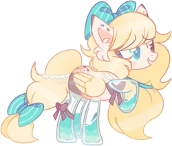 Size: 1180x1007 | Tagged: safe, artist:cafne, derpibooru import, oc, unofficial characters only, pegasus, pony, amputee, base used, bow, eyelashes, female, hair bow, heterochromia, image, mare, pegasus oc, png, prosthetic leg, prosthetic limb, prosthetics, raised hoof, simple background, solo, tail, tail bow, transparent background, wings