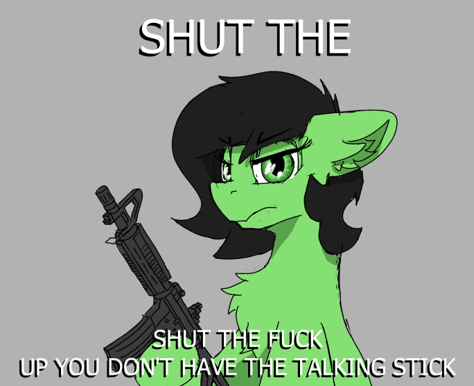 Size: 684x556 | Tagged: safe, artist:reddthebat, oc, oc:anonfilly, unofficial characters only, pony, angry, female, filly, gun, hoof hold, image, png, simple background, solo, text, weapon