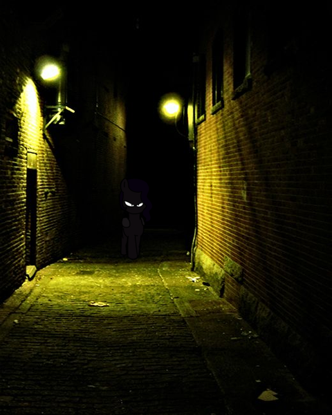 Size: 520x650 | Tagged: safe, artist:professorventurer, derpibooru import, pipp petals, alleyway, dark, dim light, g5, image, insanity, kubrick stare, pippamena, png, sinister