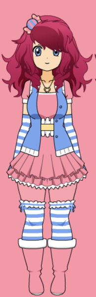 Size: 383x1187 | Tagged: safe, derpibooru import, pinkie pie, human, boots, clothes, gloves, high heel boots, humanized, image, jewelry, jpeg, kisekae, necklace, pants, shirt, shoes, simple background, skirt, socks, solo, transparent background, vest