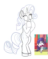 Size: 673x827 | Tagged: safe, derpibooru import, rarity, pony, semi-anthro, unicorn, my little pony: pony life, emotions, image, jpeg, my little pony, reference, sketch, solo