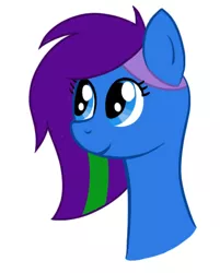 Size: 419x522 | Tagged: safe, artist:lefi32, derpibooru import, oc, oc:blue pure, pony, bust, image, jpeg, simple background, smiling, solo, white background