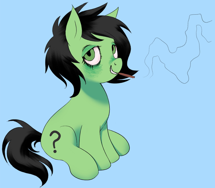 Size: 1501x1317 | Tagged: safe, derpibooru import, oc, oc:anonfilly, earth pony, pony, /mlp/, 420, 4chan, drugs, female, filly, foal, green, green eyes, image, joke, jpeg, marijuana, meme, smoking