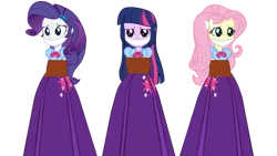 Size: 1024x576 | Tagged: safe, artist:cartoonmasterv3, derpibooru import, fluttershy, rarity, twilight sparkle, human, equestria girls, bondage, bound and gagged, cloth gag, clothes, female, gag, help, image, long skirt, png, scared, skirt, tied up, worried