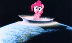 Size: 1280x768 | Tagged: safe, artist:roborg, derpibooru import, pinkie pie, asteroid, earth, image, jpeg