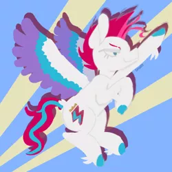 Size: 640x640 | Tagged: safe, artist:shiiiny, derpibooru import, zipp storm, pegasus, pony, colored hooves, colored wings, digital art, eyebrow slit, eyebrows, feathered fetlocks, female, floating, flying, g5, image, mare, narrowed eyes, png, solo, spread wings, tail, tail feathers, wings