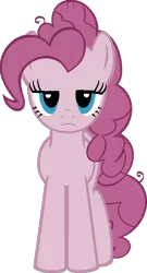 Size: 1024x1903 | Tagged: safe, artist:foxyfell1337, derpibooru import, mean pinkie pie, earth pony, pony, the mean 6, clone, female, front view, frown, full body, hooves, image, lidded eyes, mare, png, simple background, solo, standing, transparent background