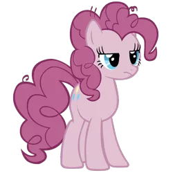 Size: 1600x1600 | Tagged: safe, artist:foxyfell1337, derpibooru import, mean pinkie pie, earth pony, pony, the mean 6, clone, female, frown, full body, hooves, image, lidded eyes, mare, png, simple background, solo, standing, three quarter view, transparent background