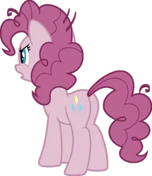Size: 830x962 | Tagged: safe, artist:foxyfell1337, derpibooru import, mean pinkie pie, earth pony, pony, the mean 6, butt, clone, female, full body, hooves, image, mare, open mouth, plot, png, simple background, solo, standing, tail, transparent background