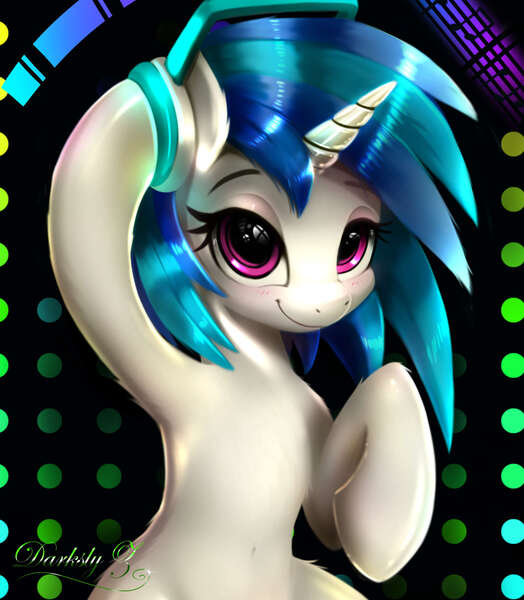 Size: 1772x2029 | Tagged: safe, artist:darksly, derpibooru import, vinyl scratch, pony, unicorn, blushing, body pillow, body pillow design, cute, female, headphones, image, jpeg, mare, solo, vinylbetes