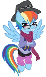 Size: 1883x3184 | Tagged: safe, artist:tygerbug, derpibooru import, rainbow dash, pegasus, pony, female, glasses, hipster, image, mare, png, rainbow dork, simple background, solo, transparent background, vector