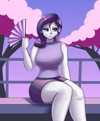 Size: 1400x1700 | Tagged: safe, artist:zachc, derpibooru import, rarity, equestria girls, clothes, female, image, png, sitting, skirt, sleeveless, sleeveless sweater, solo, sweater